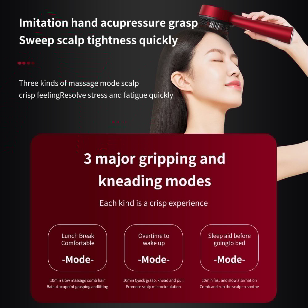 Scalp medicine applicator electric massage comb hair care comb liquid hair growth instrument red hair care comb kneading massager